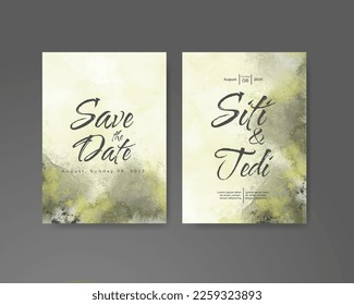 Wedding invitation with abstract watercolor background