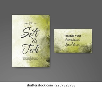 Wedding invitation with abstract watercolor background