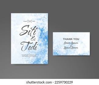 Wedding invitation with abstract watercolor background