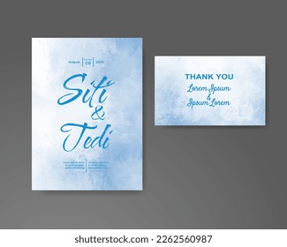 Wedding invitation with abstract watercolor background