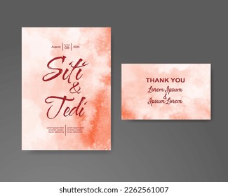 Wedding invitation with abstract watercolor background