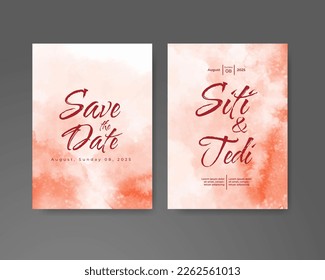 Wedding invitation with abstract watercolor background