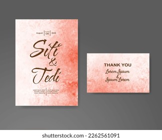 Wedding invitation with abstract watercolor background
