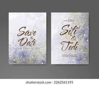 Wedding invitation with abstract watercolor background