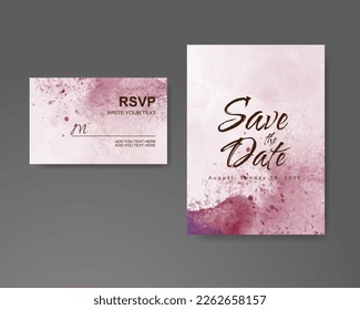 Wedding invitation with abstract watercolor background
