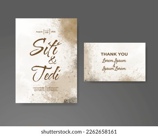 Wedding invitation with abstract watercolor background