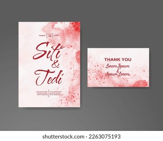 Wedding invitation with abstract watercolor background