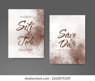 Wedding invitation with abstract watercolor background
