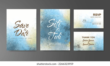 Wedding invitation with abstract watercolor background