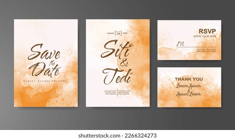 Wedding invitation with abstract watercolor background