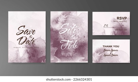 Wedding invitation with abstract watercolor background