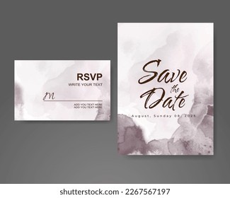 Wedding invitation with abstract watercolor background
