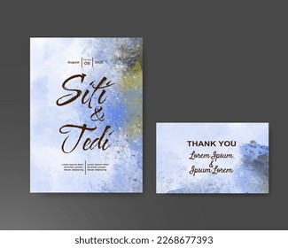 Wedding invitation with abstract watercolor background