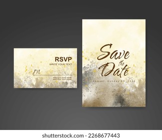 Wedding invitation with abstract watercolor background