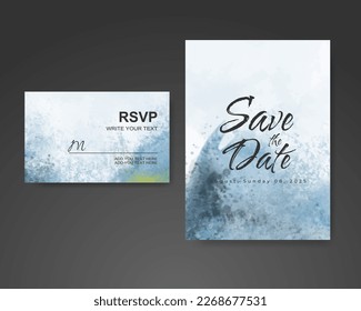 Wedding invitation with abstract watercolor background