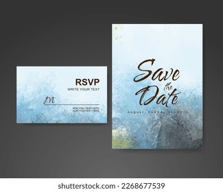 Wedding invitation with abstract watercolor background