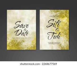 Wedding invitation with abstract watercolor background