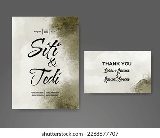 Wedding invitation with abstract watercolor background