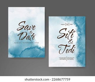Hochzeitseinladung mit abstraktem Aquarell-Hintergrund
