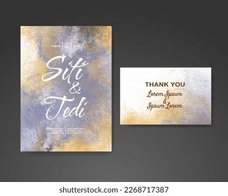 Wedding invitation with abstract watercolor background