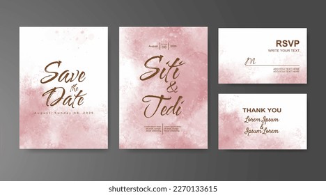 Wedding invitation with abstract watercolor background