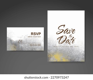 Wedding invitation with abstract watercolor background