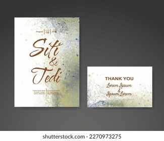 Wedding invitation with abstract watercolor background