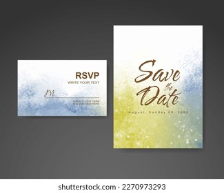 Wedding invitation with abstract watercolor background
