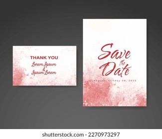 Wedding invitation with abstract watercolor background