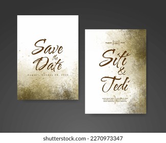 Wedding invitation with abstract watercolor background