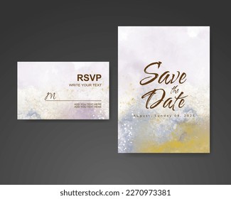 Wedding invitation with abstract watercolor background