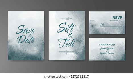Wedding invitation with abstract watercolor background