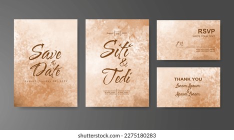 Wedding invitation with abstract watercolor background