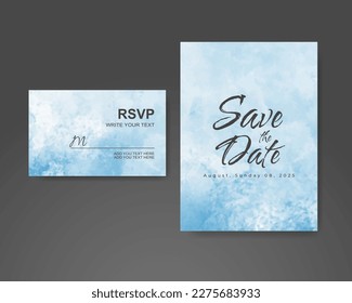 Wedding invitation with abstract watercolor background