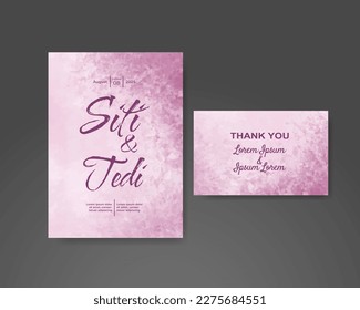 Wedding invitation with abstract watercolor background