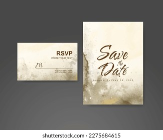 Wedding invitation with abstract watercolor background