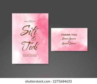 Wedding invitation with abstract watercolor background