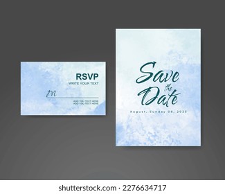 Wedding invitation with abstract watercolor background