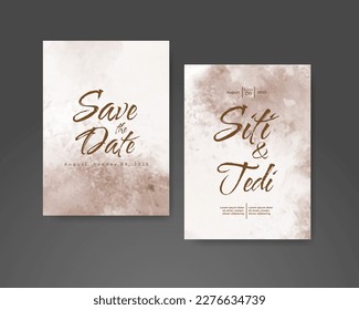 Wedding invitation with abstract watercolor background