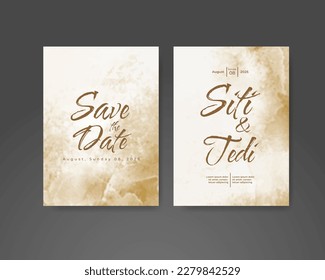 Wedding invitation with abstract watercolor background