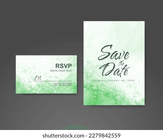 Wedding invitation with abstract watercolor background