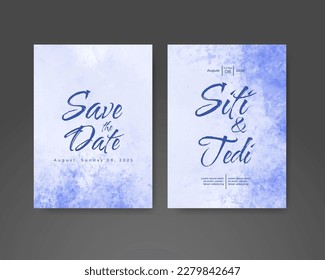 Wedding invitation with abstract watercolor background