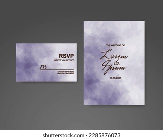 Wedding invitation with abstract watercolor background
