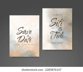 Wedding invitation with abstract watercolor background