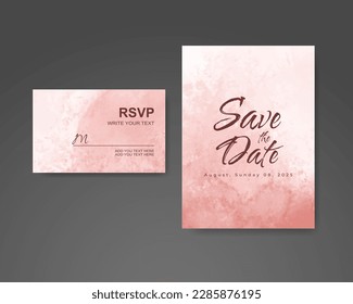 Wedding invitation with abstract watercolor background