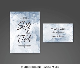 Wedding invitation with abstract watercolor background