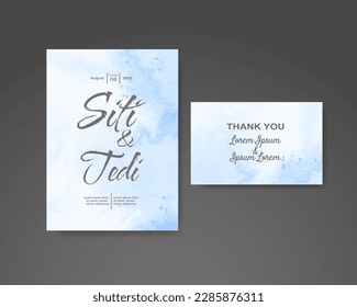 Wedding invitation with abstract watercolor background