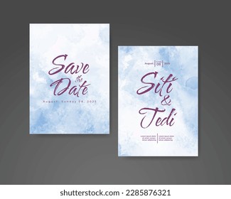 Wedding invitation with abstract watercolor background