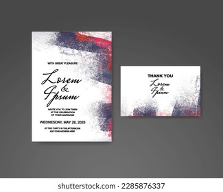 Wedding invitation with abstract watercolor background