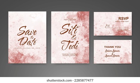 Wedding invitation with abstract watercolor background